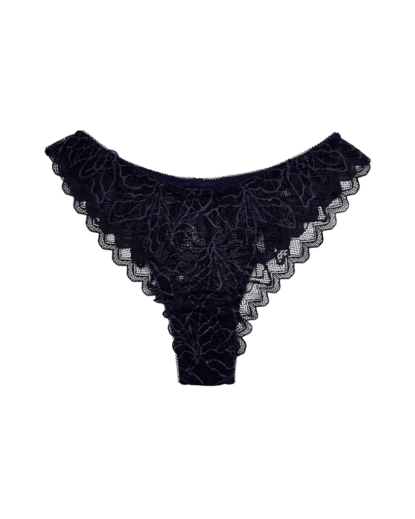 Mid-Rise Lace Brazilian Panties – Blue