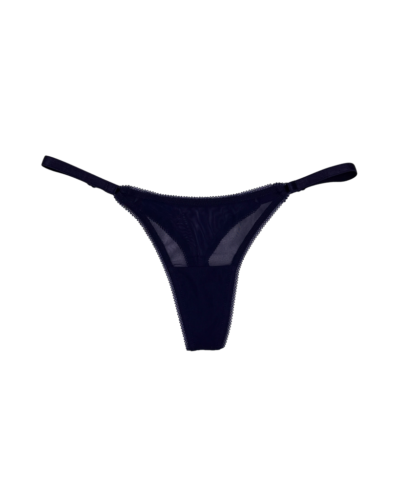 Mesh Thong with Adjustable Straps – Navy
