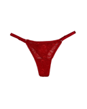 Lace Thong with Adjustable Straps – Red