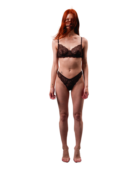 Custom Lace Bra Amelia Dark Brown – Made to Order