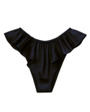 Celeste Silk Briefs with Ruffles – Black