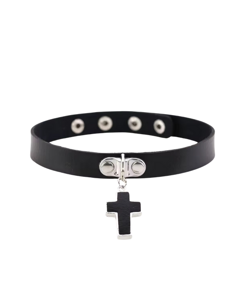 Cross Pendant Choker Necklace