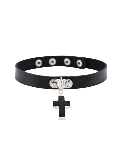 Cross Pendant Choker Necklace