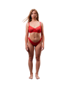 Mid-Rise Lace Brazilian Panties – Red