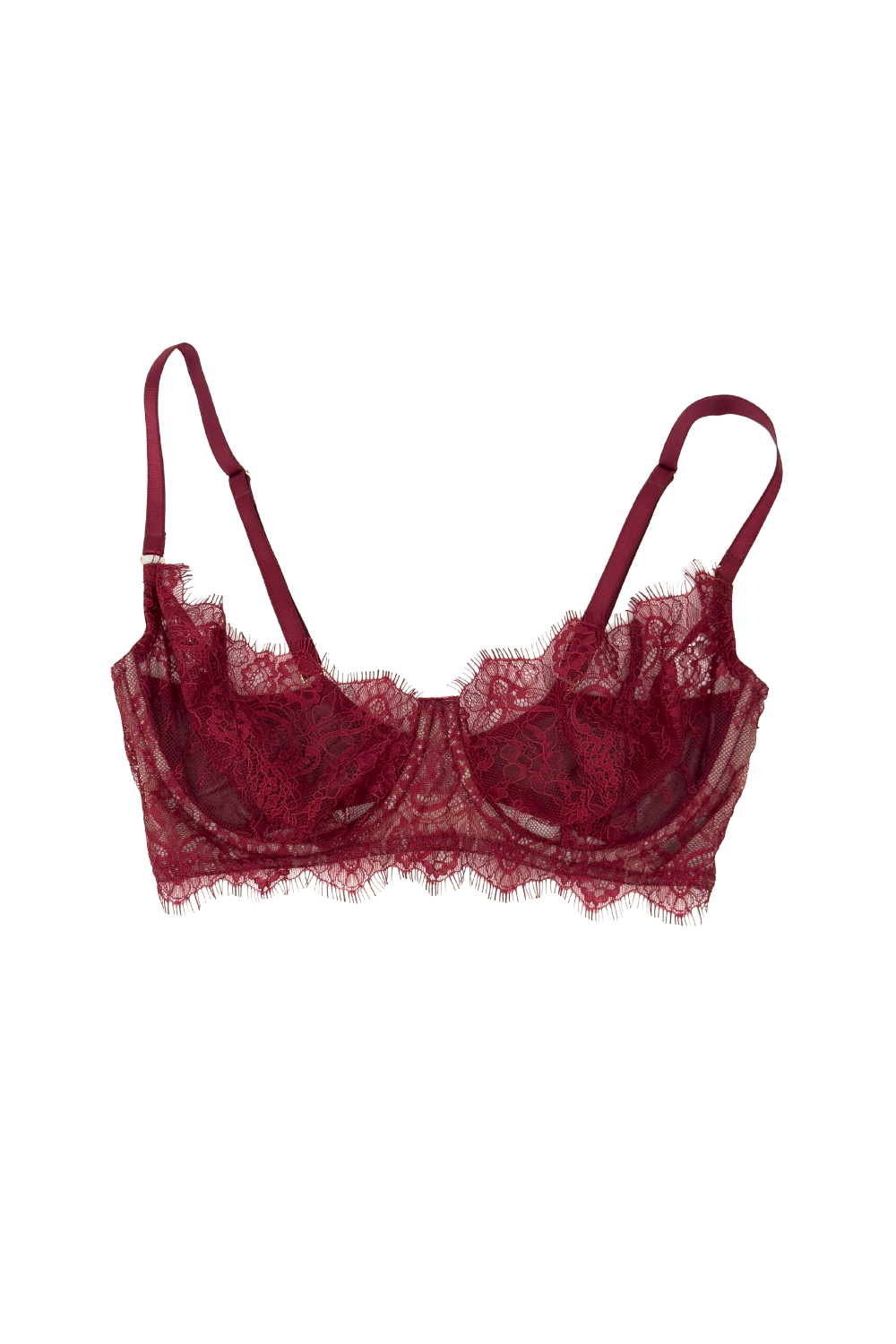 Lace Lingerie Set (Bra & Thong) – Burgundy