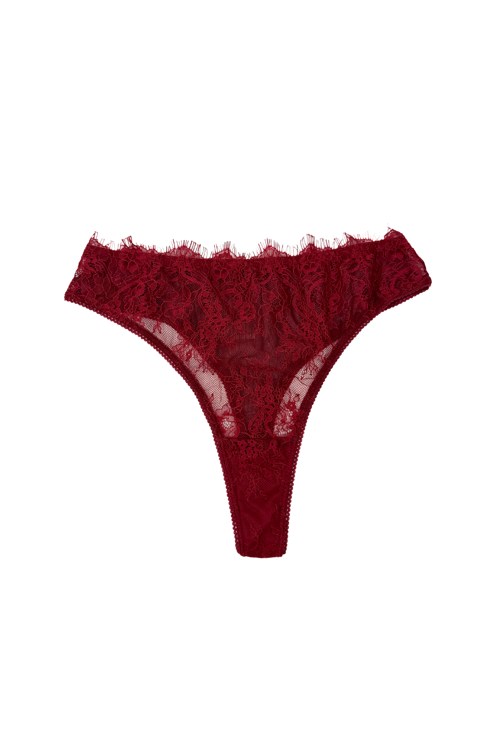 Lace Lingerie Set (Bra & Thong) – Burgundy