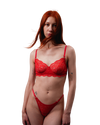 Lace Thong with Adjustable Straps – Red