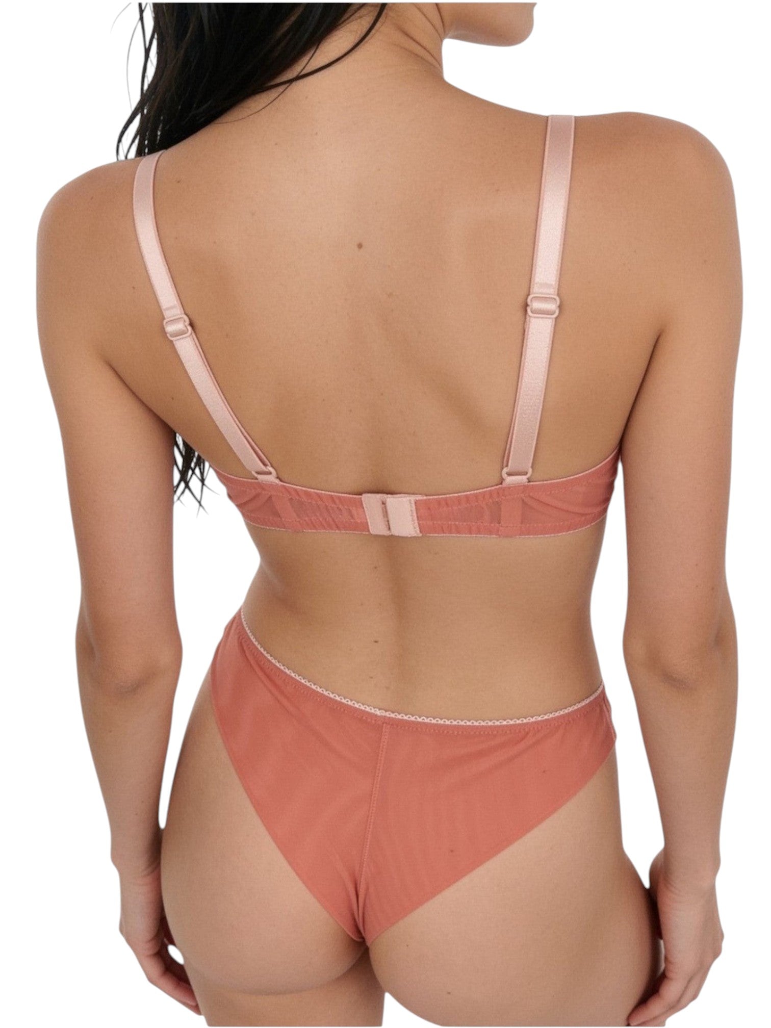 High-Waist Mesh Brazilian Panties Bianca – Salmon