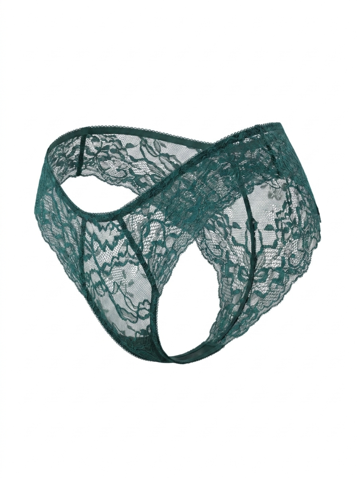 Mid-Rise Lace Brazilian Panties – Emerald
