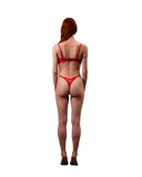 Lace Thong with Adjustable Straps – Red