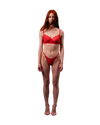 Lace Thong with Adjustable Straps – Red