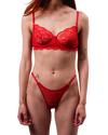 Lace Thong with Adjustable Straps – Red