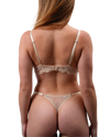 Lace Thong with Adjustable Straps – Beige