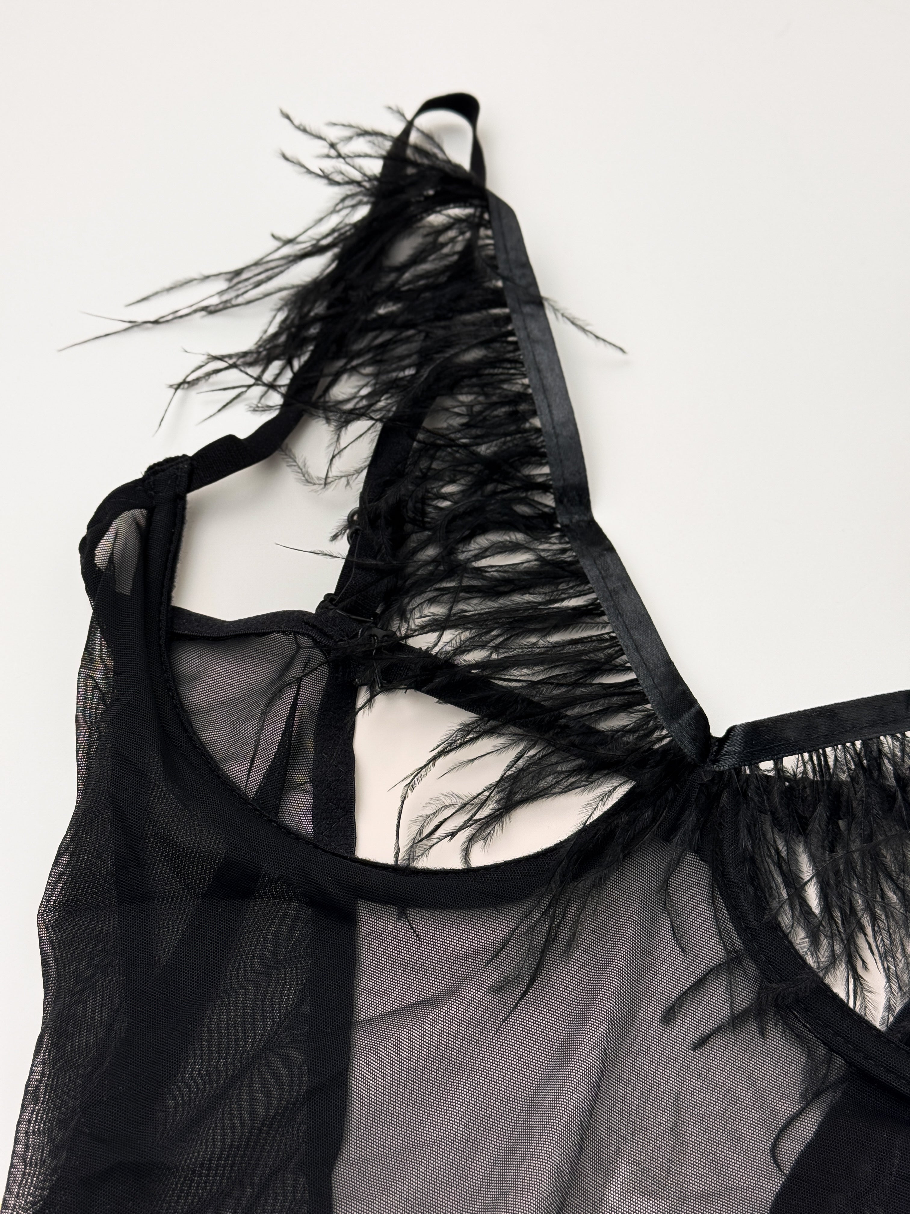 Sheer Bodysuit Pushok – Black