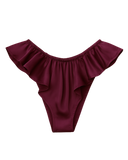Celeste Silk Briefs with Ruffles – Wine