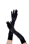 Velvet long gloves Onesie - Black