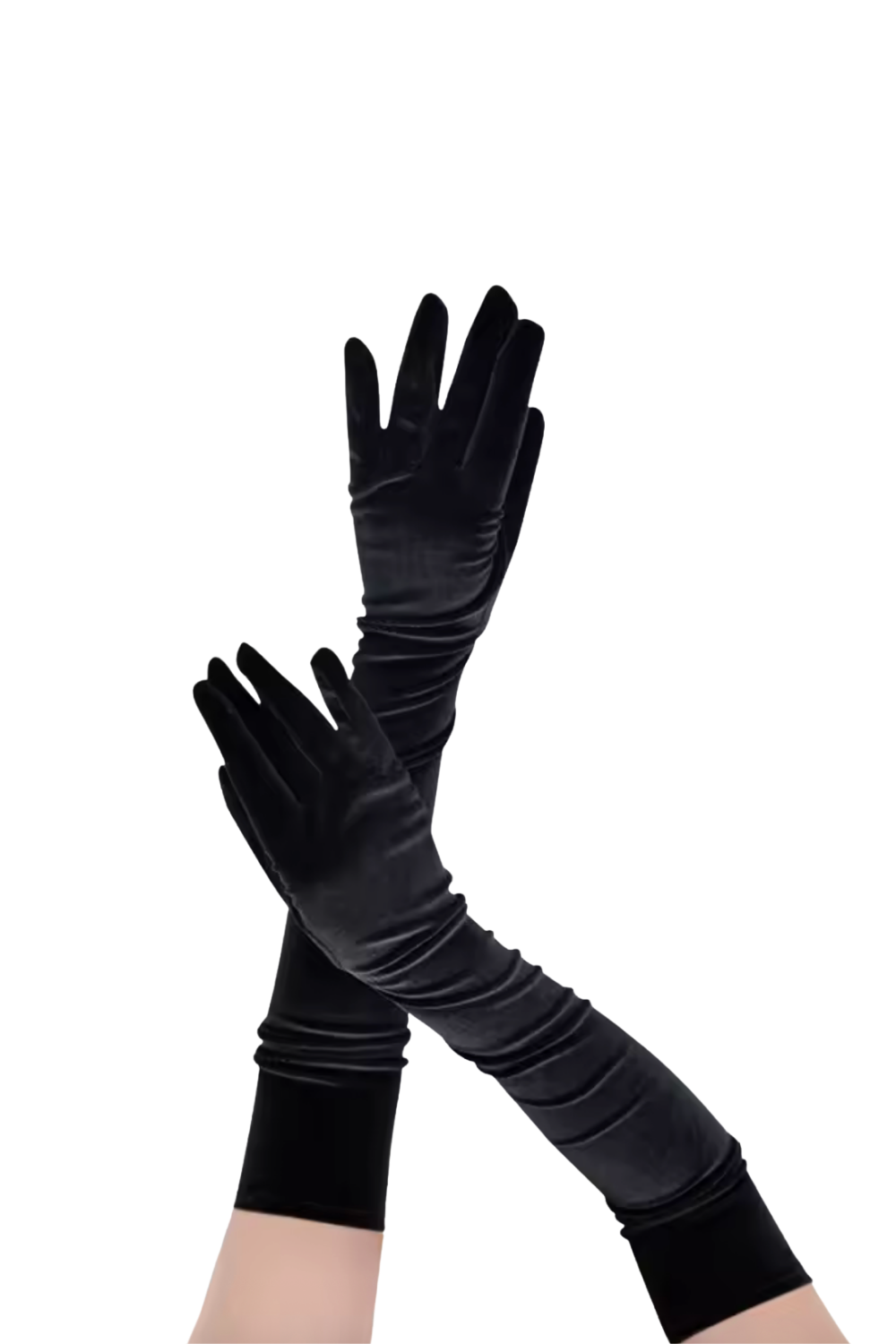 Velvet long gloves Onesie - Black