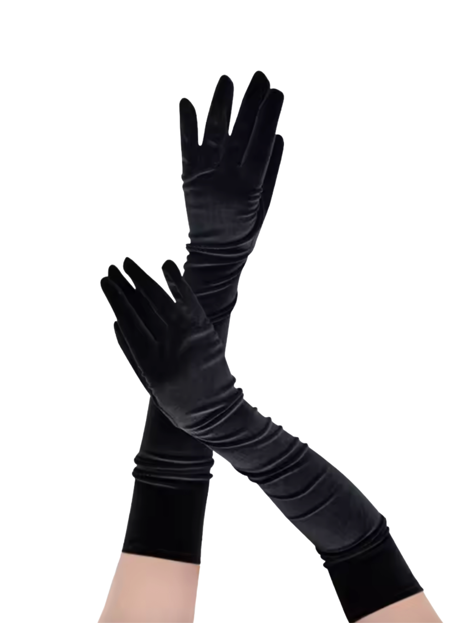 Velvet long gloves Onesie - Black