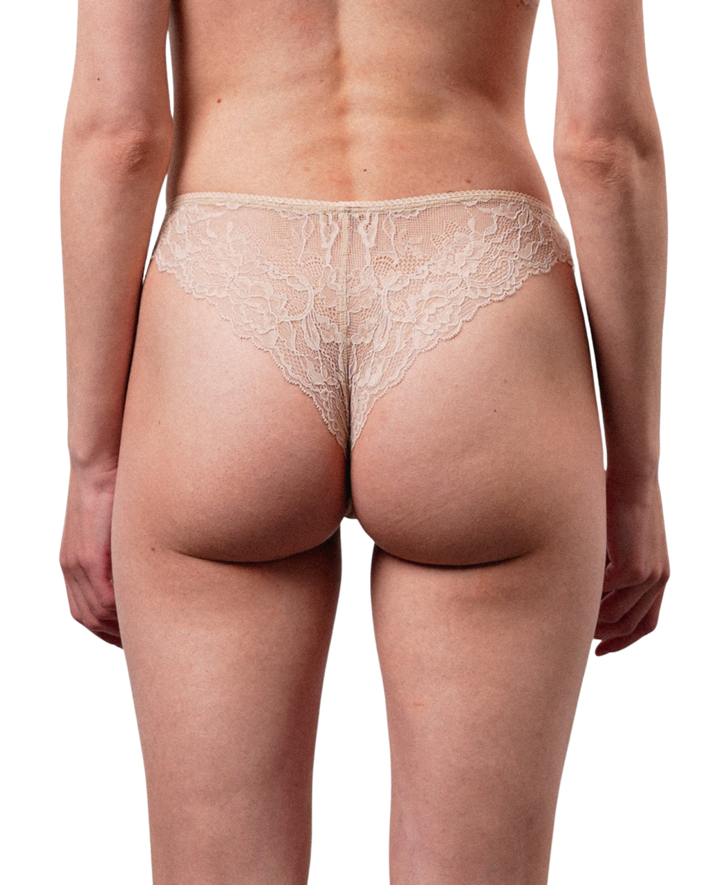 Mid-Rise Lace Brazilian Panties – Pink