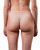 Mid-Rise Lace Brazilian Panties – Beige