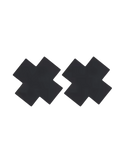 Satin Nipple Cover Cross Shape - Black (1 pair)