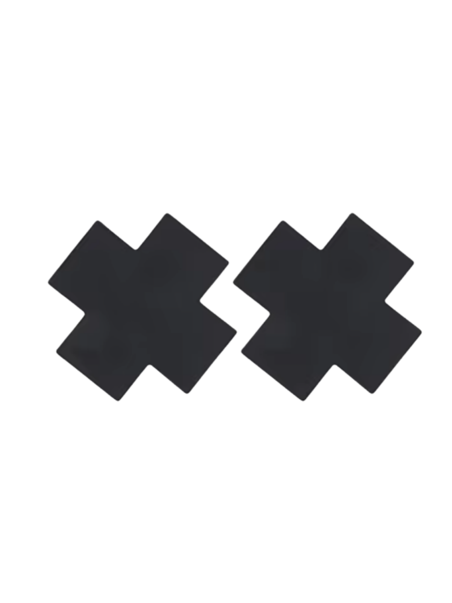 Satin Nipple Cover Cross Shape - Black (1 pair)