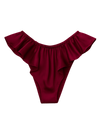 Celeste Silk Briefs with Ruffles – Burgundy
