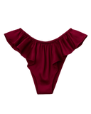Celeste Silk Briefs with Ruffles – Burgundy