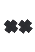 Satin Nipple Cover Cross Shape - Black (1 pair)