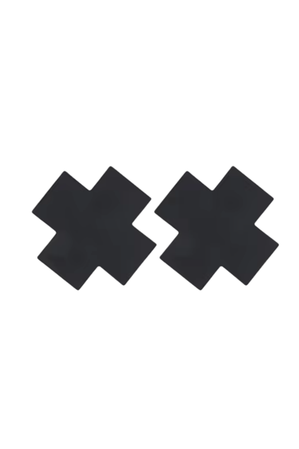 Satin Nipple Cover Cross Shape - Black (1 pair)