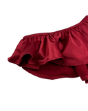Celeste Silk Briefs with Ruffles – Burgundy