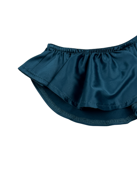 Celeste Silk Briefs with Ruffles – Emerald