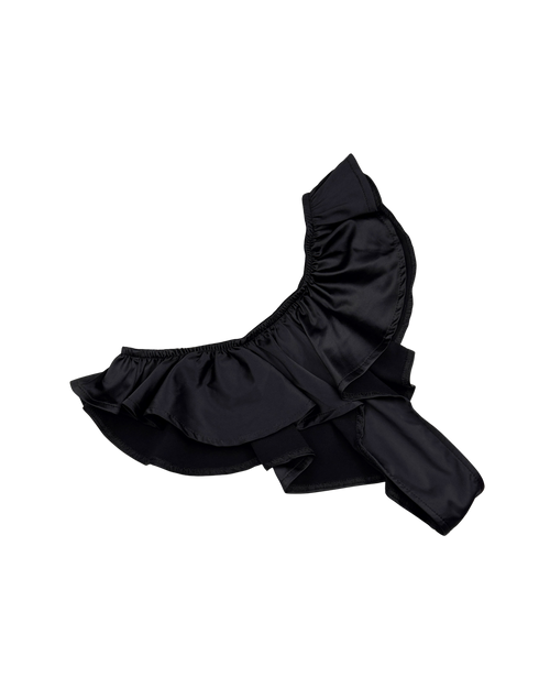 Celeste Silk Briefs with Ruffles – Black
