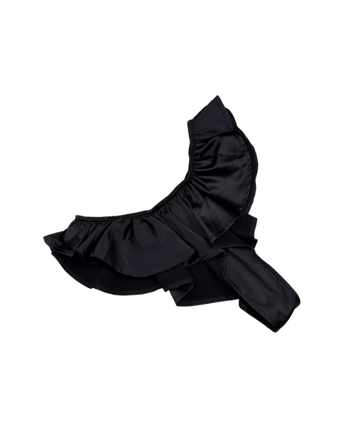 Celeste Silk Briefs with Ruffles – Black