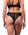 Mid-Rise Lace Brazilian Panties – Black