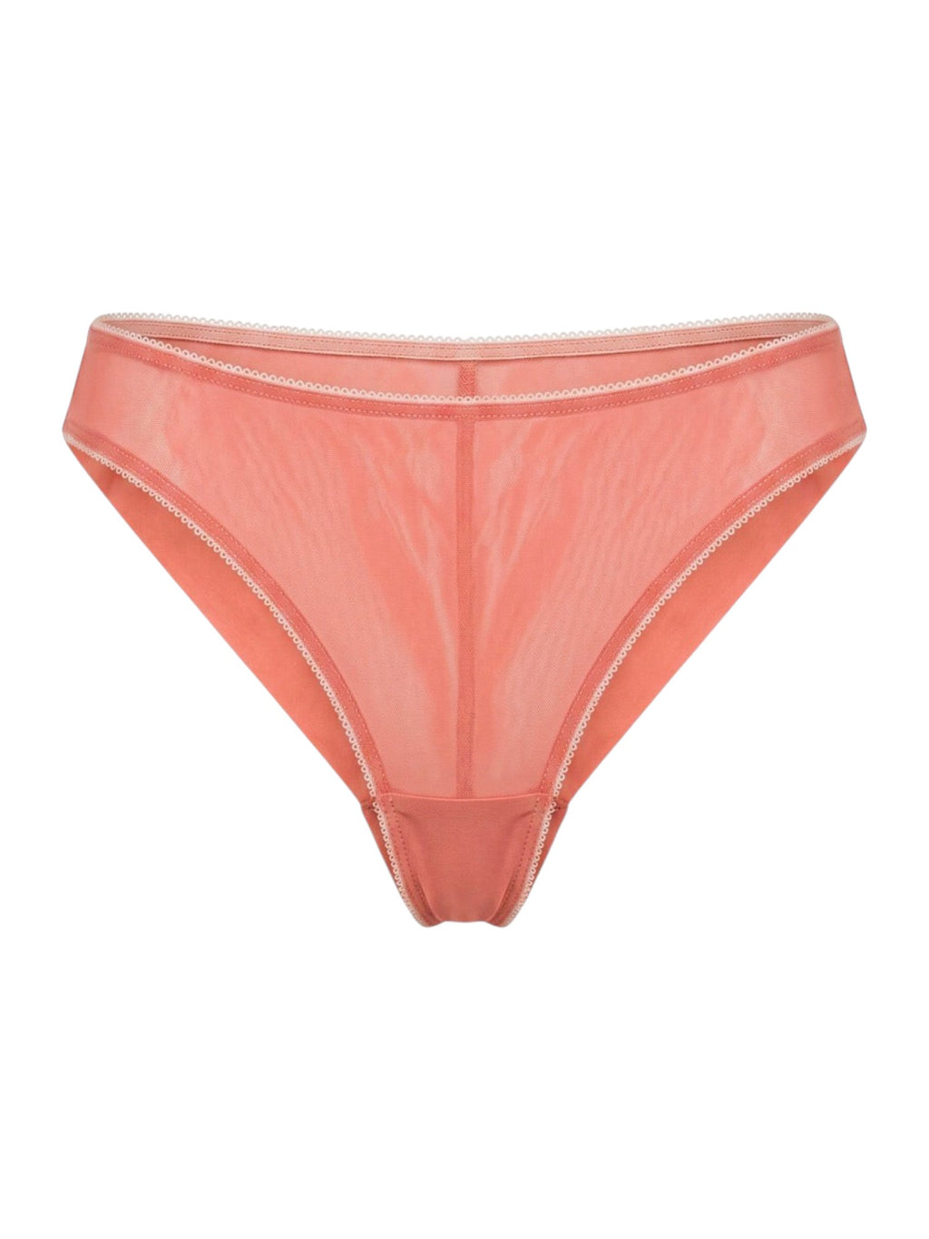 High-Waist Mesh Brazilian Panties Bianca – Salmon