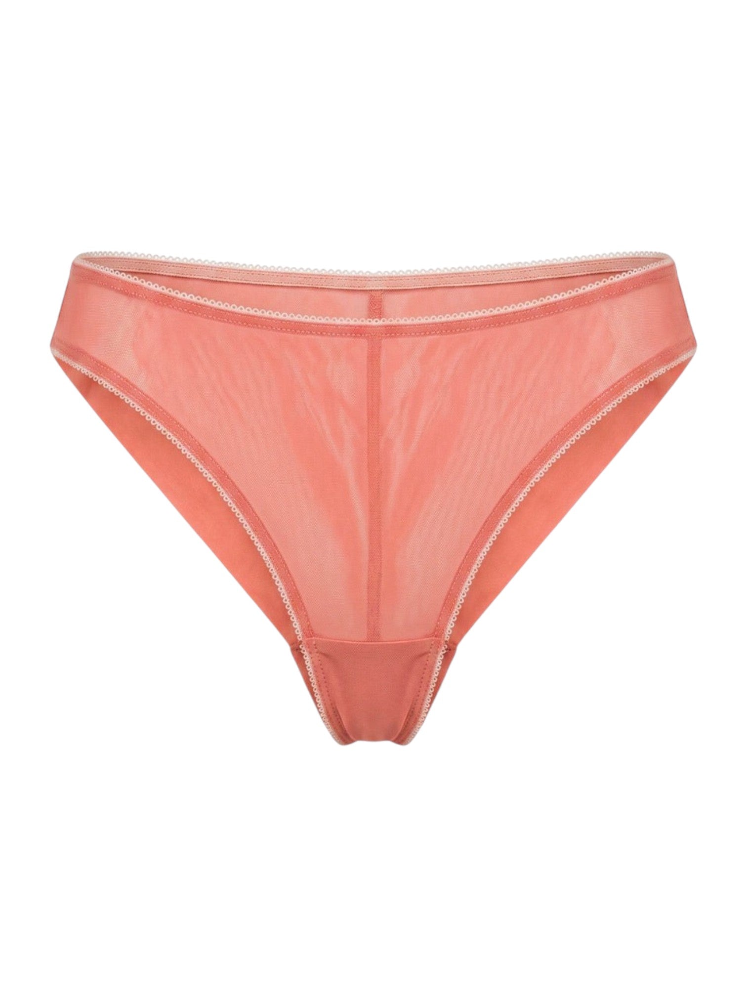 High-Waist Mesh Brazilian Panties Bianca – Salmon