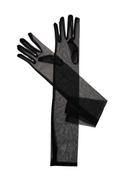Mesh long gloves Onesie - Black