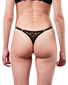 Lace Thong with Adjustable Straps – Black