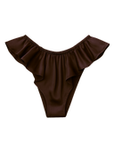 Celeste Silk Briefs with Ruffles – Dark Brown