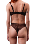 Mid-Rise Lace Brazilian Panties – Dark Brown