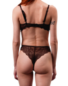 Mid-Rise Lace Brazilian Panties – Dark Brown