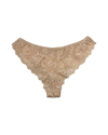 Mid-Rise Lace Brazilian Panties – Beige