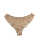 Mid-Rise Lace Brazilian Panties – Beige