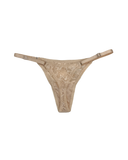 Lace Thong with Adjustable Straps – Beige