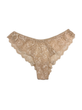 Mid-Rise Lace Brazilian Panties – Beige