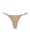 Lace Thong with Adjustable Straps – Beige