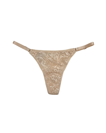 Lace Thong with Adjustable Straps – Red