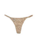 Lace Thong with Adjustable Straps – Beige