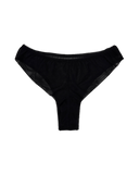 High-Waist Mesh Brazilian Panties – Black
